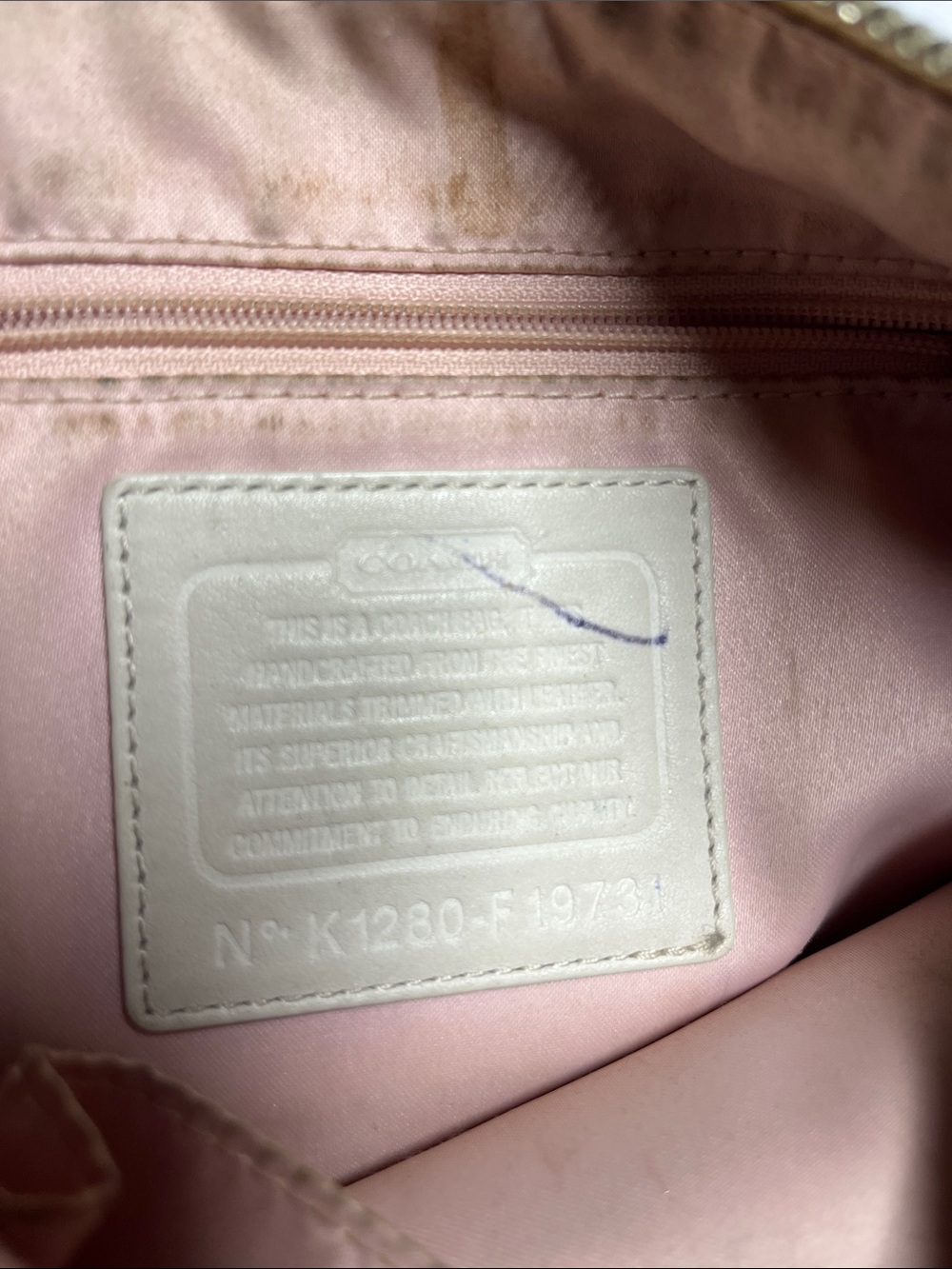Coach Tan Signature Canvas Shoulder Bag with Cream Trim - Picture 5 of 9
